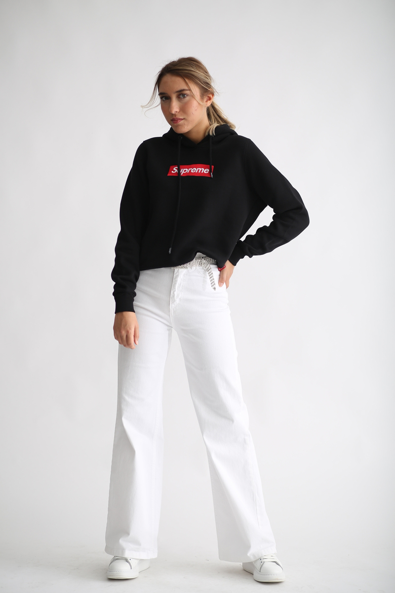 Siyah Şardonlu Baskılı Sweatshirt 