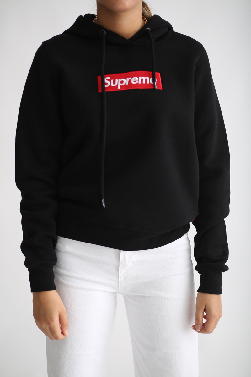 Siyah Şardonlu Baskılı Sweatshirt 
