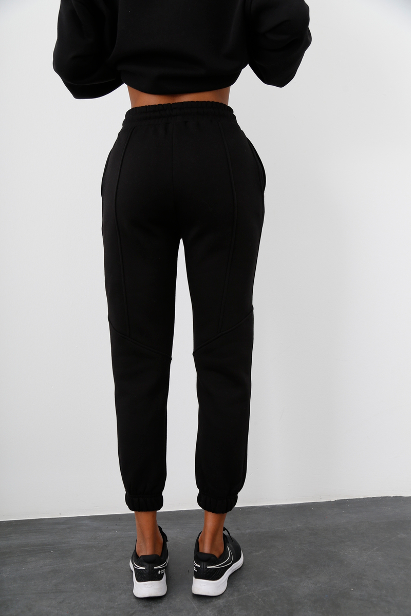 Siyah Şardonlu Jogger Eşofman 242