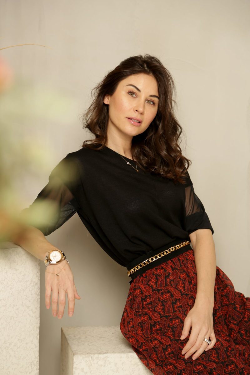 Siyah Şifon Kol Merserize Triko 251