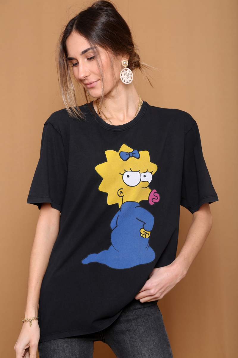 Siyah Simpson Baskılı Tshirt