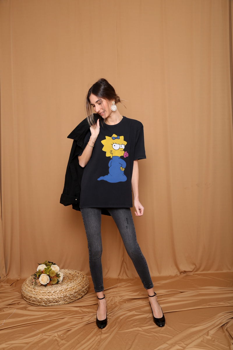 Siyah Simpson Baskılı Tshirt