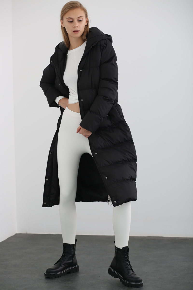 Siyah Şişme Maxi Kaban D89503