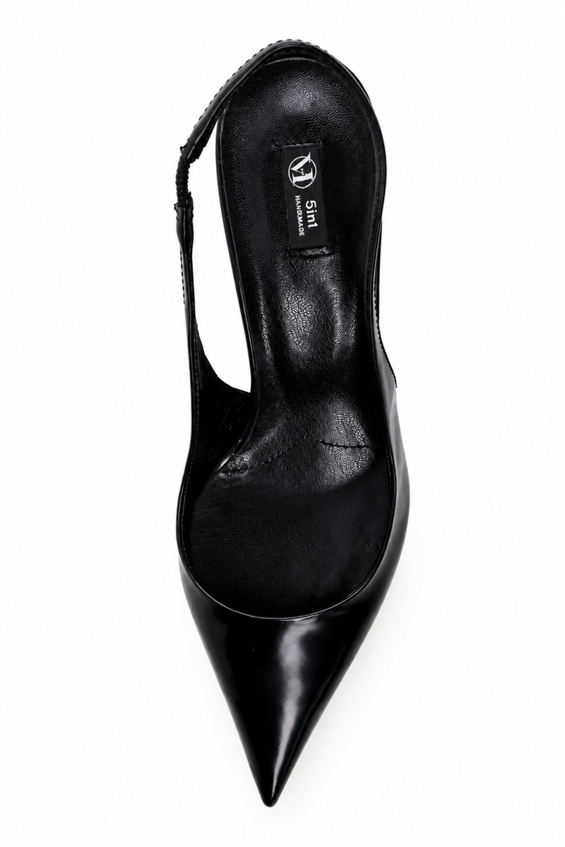 Siyah Sivri Burun Slingback 25149