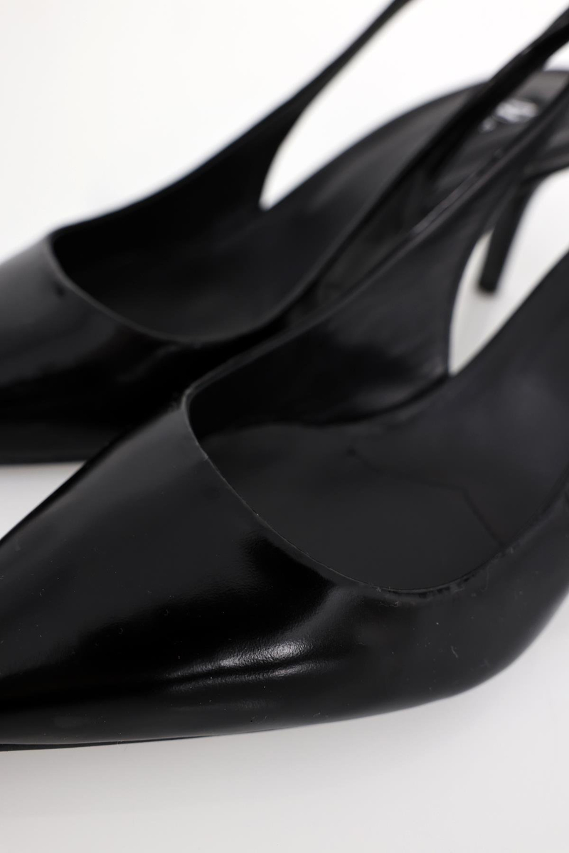 Siyah Sivri Burun Slingback 25149