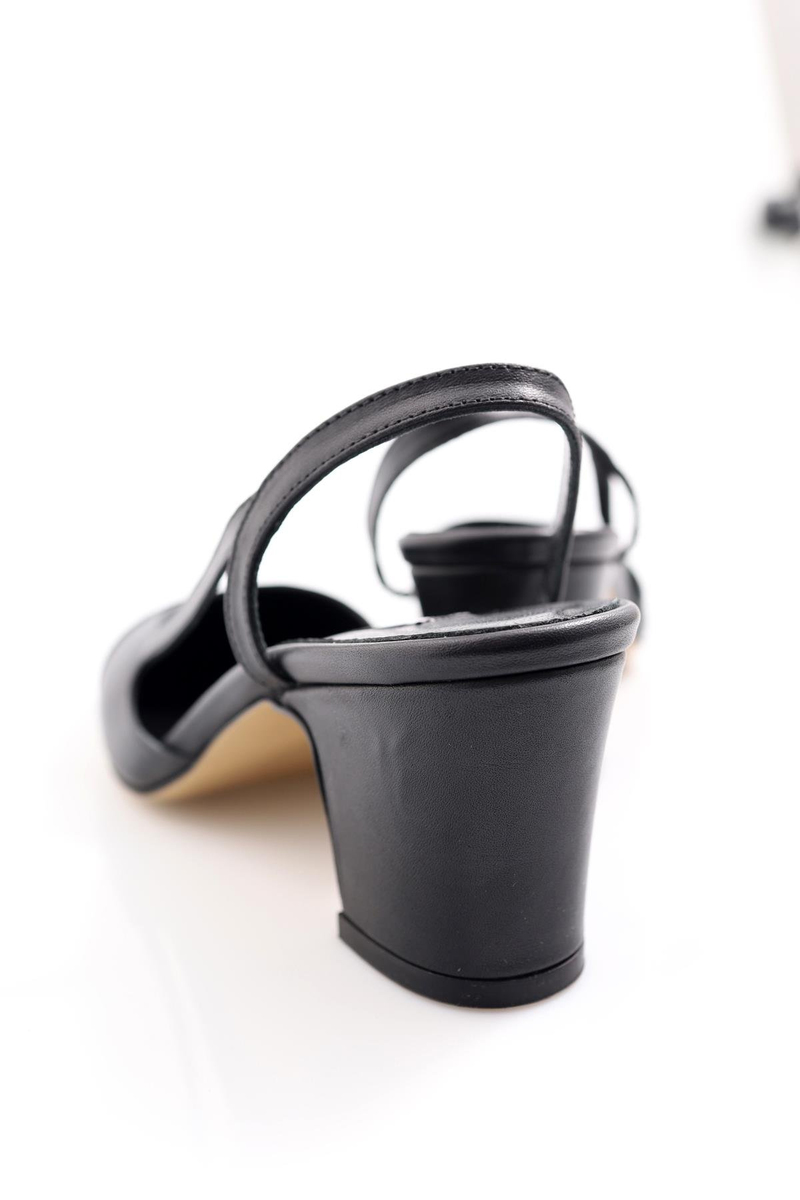 Siyah Slingback Topuklu Ayakkabı 401