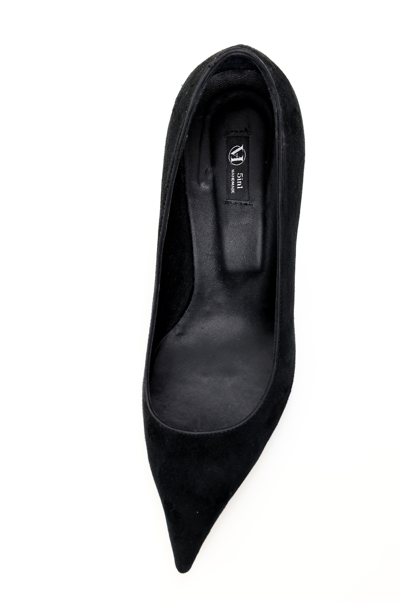 Siyah Süet Klasik Stiletto 25445