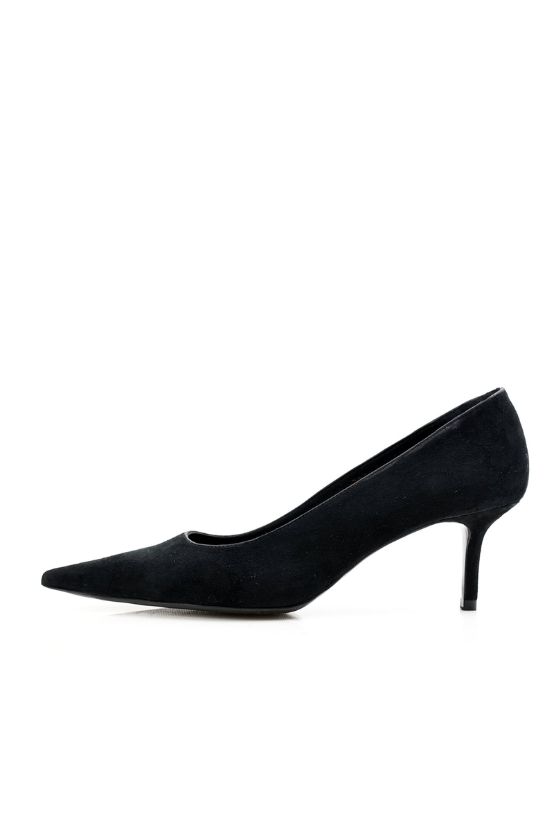 Siyah Süet Klasik Stiletto 25445