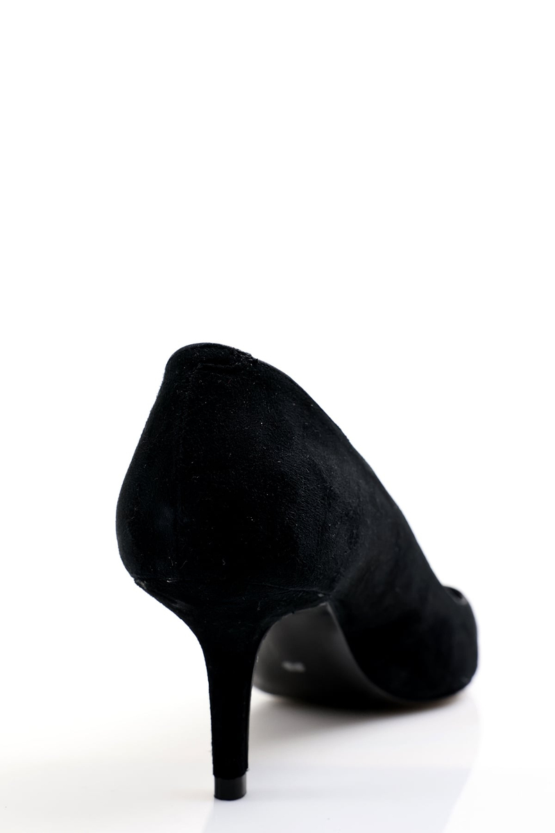 Siyah Süet Klasik Stiletto 25445