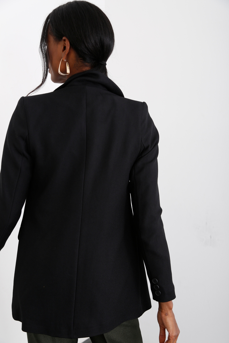 Siyah Tek Düğme Blazer Ceket-1 3133-03