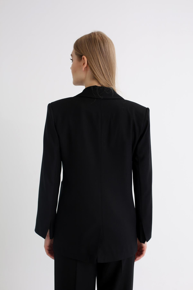 Siyah Tek Düğmeli Blazer Ceket 4733