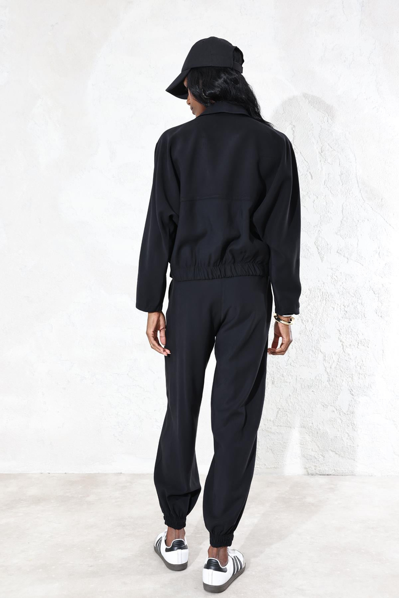 Siyah Tencel Bomber Takım 30312