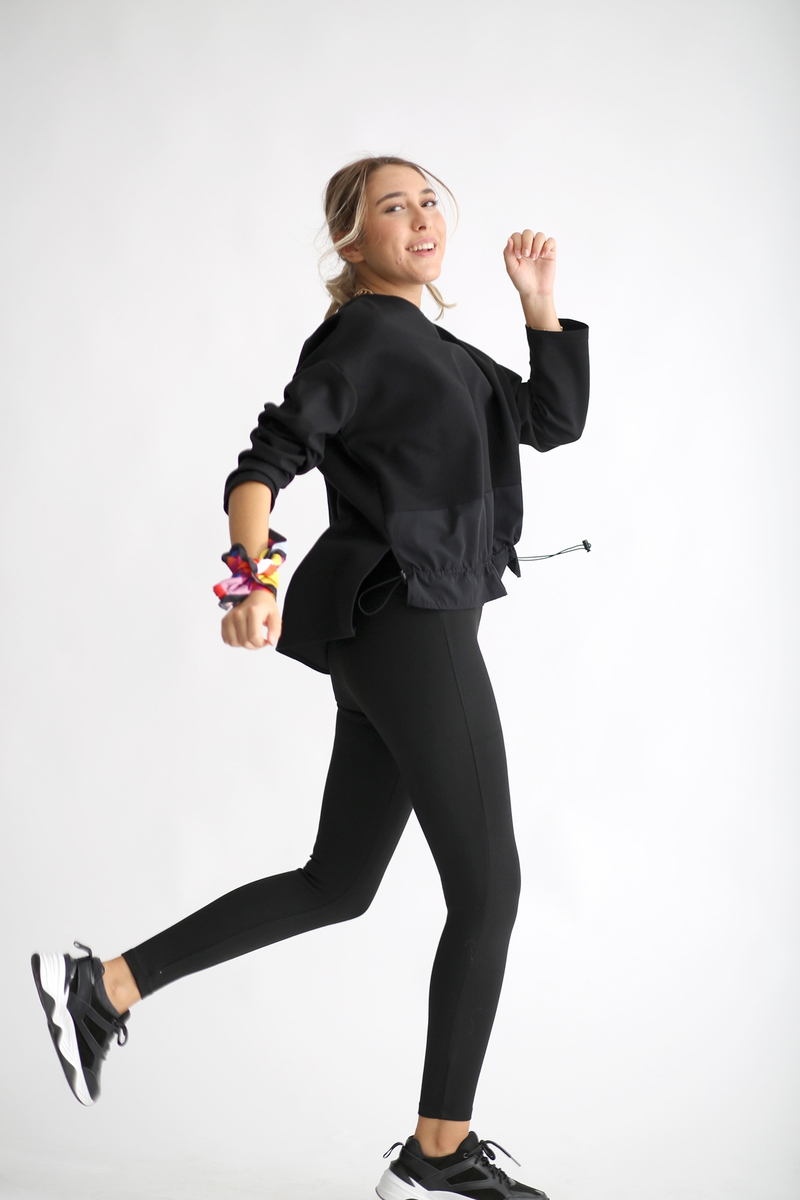 Siyah Üstü Penye Altı Poplin Sweatshirt 25325