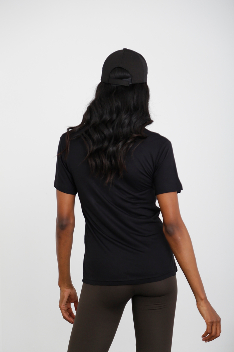 Siyah V Yaka Basic Tshirt 619