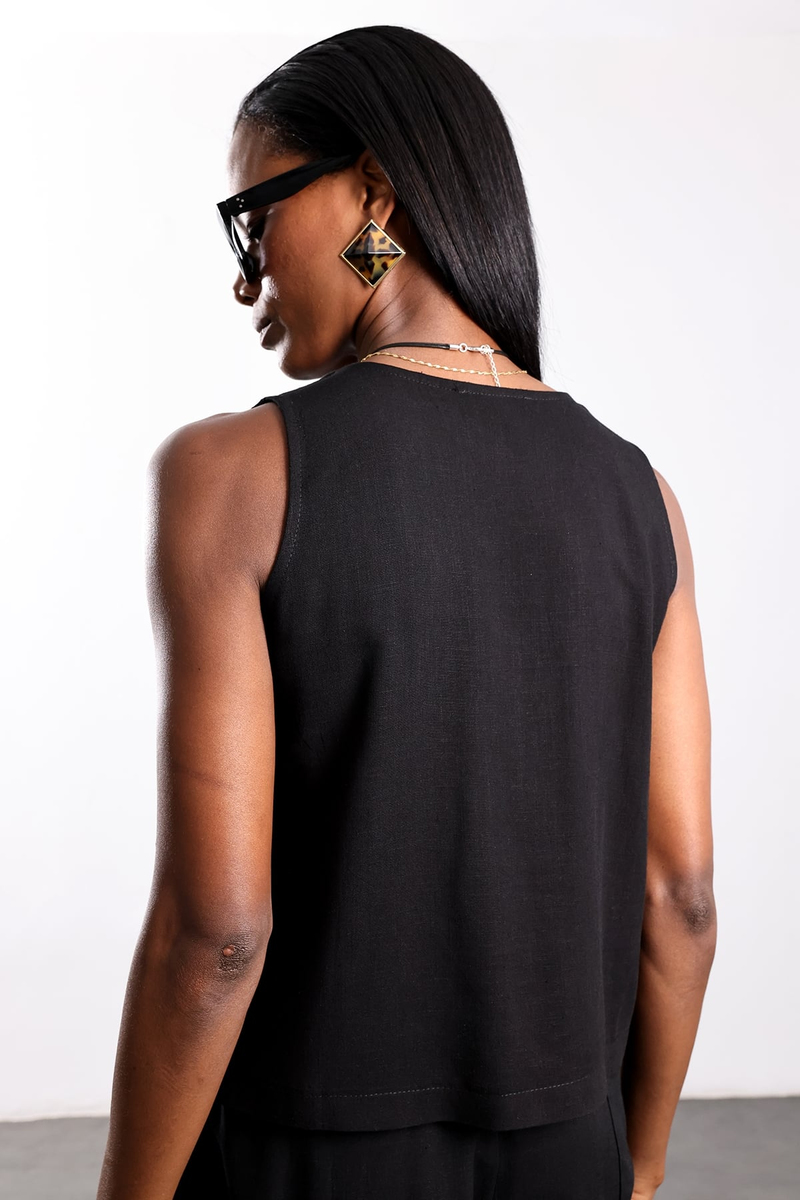 Siyah V Yaka Bluz 30068