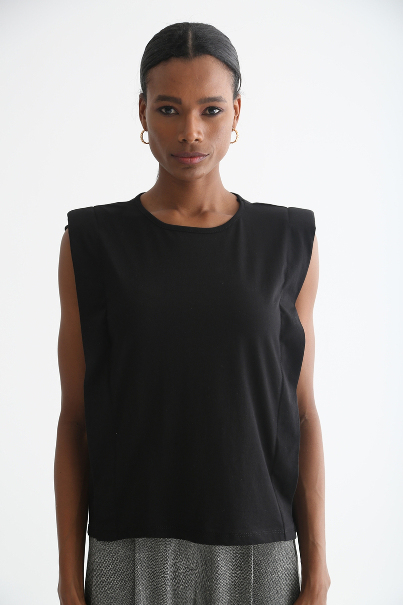 Siyah Vatkalı Tshirt 0014
