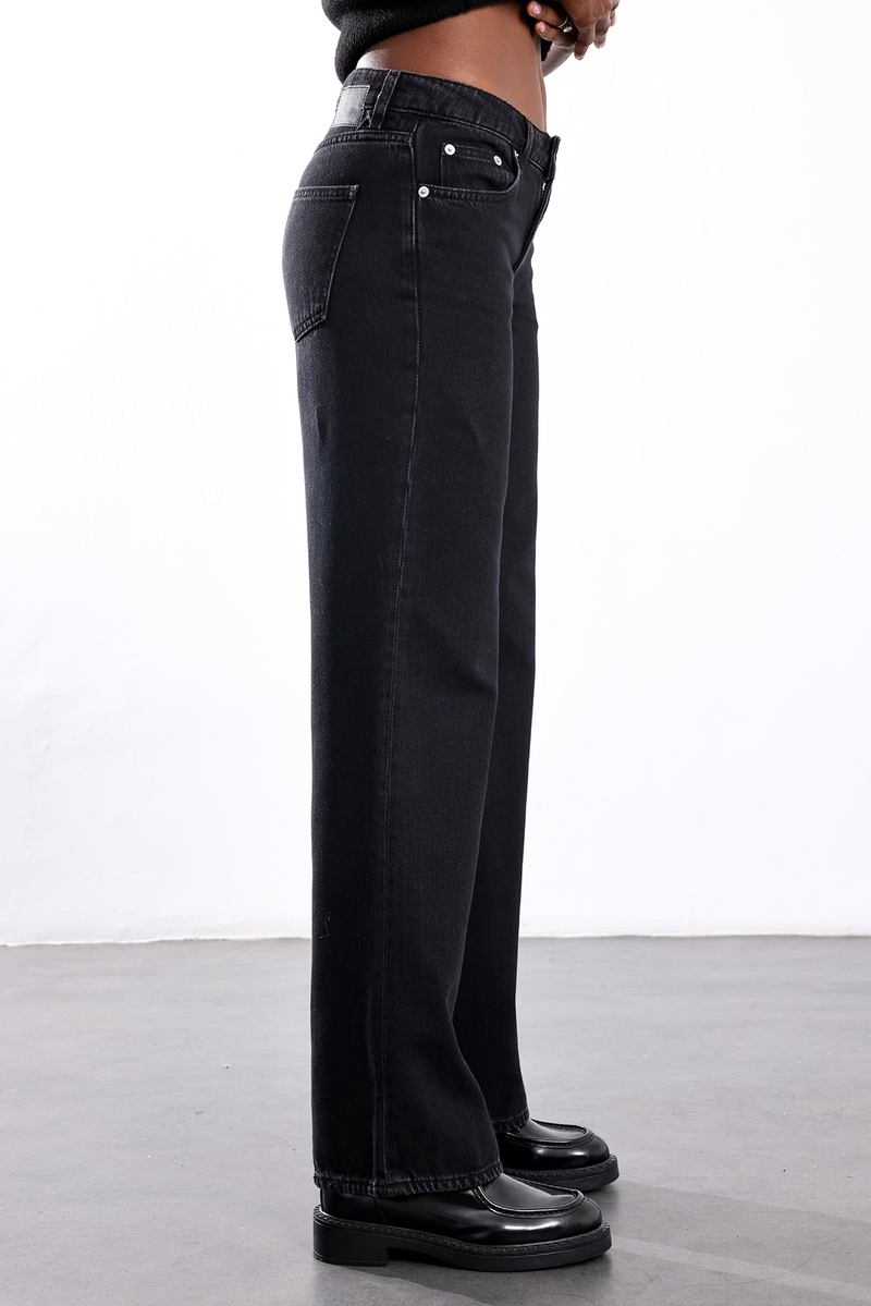 Siyah Wide Leg Jean 
