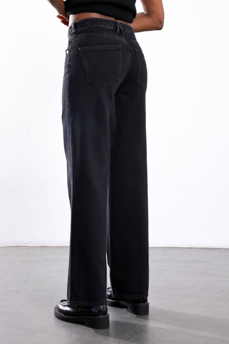 Siyah Wide Leg Jean 