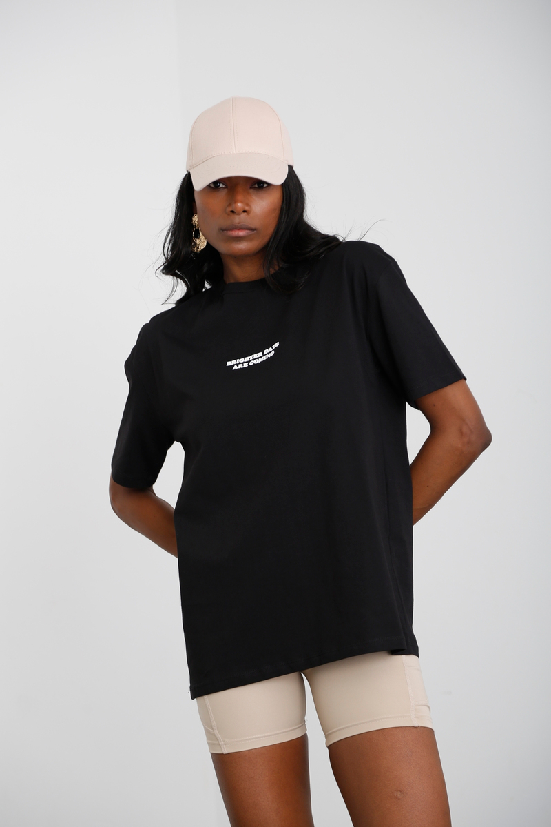 Siyah Yazı Baskılı Tshirt 80630