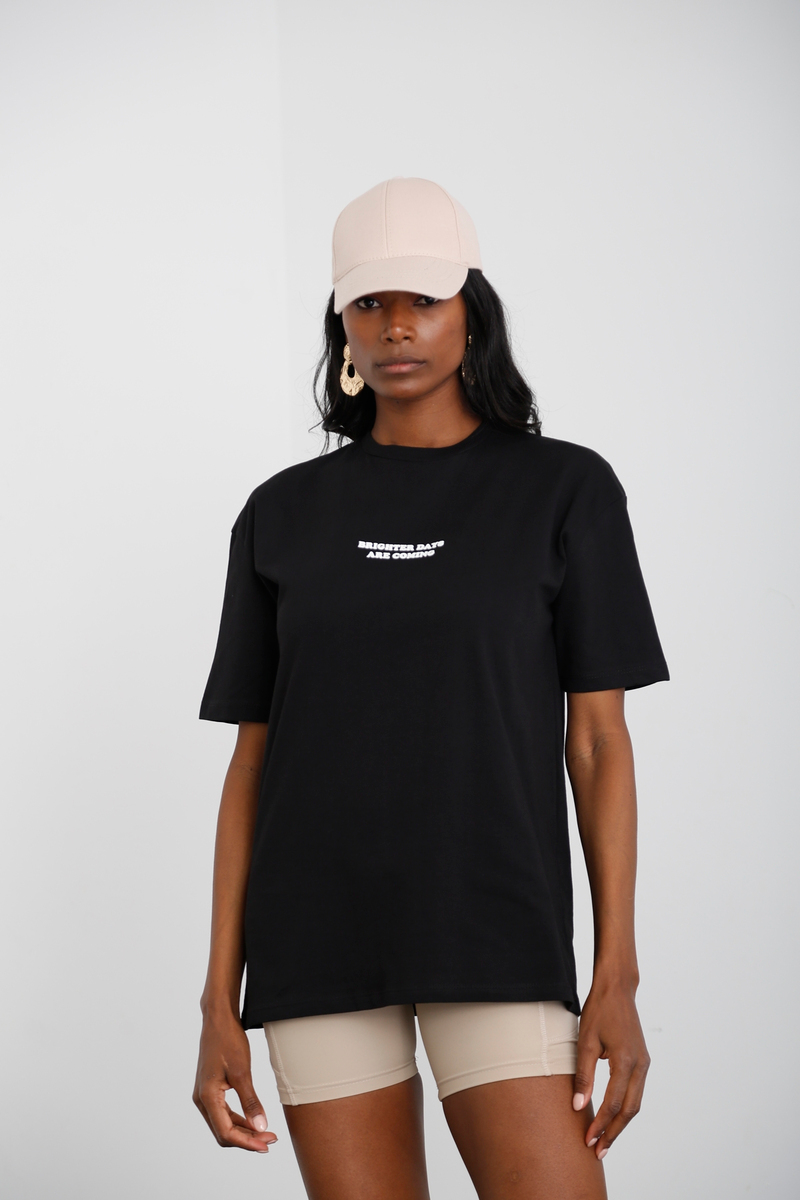 Siyah Yazı Baskılı Tshirt 80630