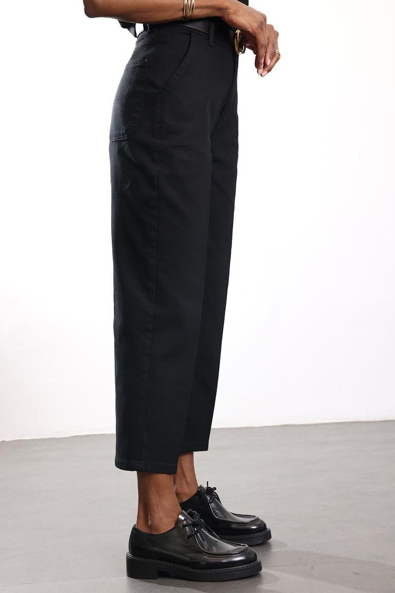 Siyah Yüksek Bel Baggy Jean 3004