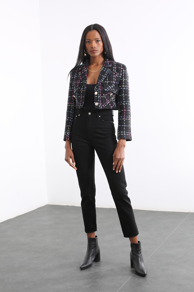 Siyah Yüksek Bel Mom Fit Jean 209
