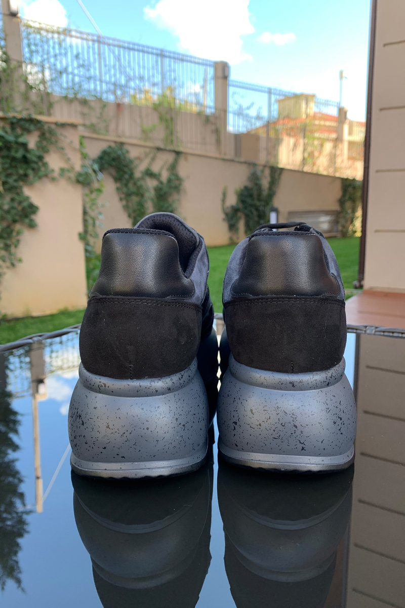 Siyah Yüksek Taban Sneaker