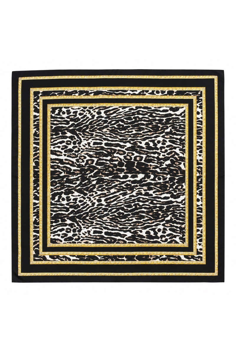 Siyah Zebra Desenli Şal 