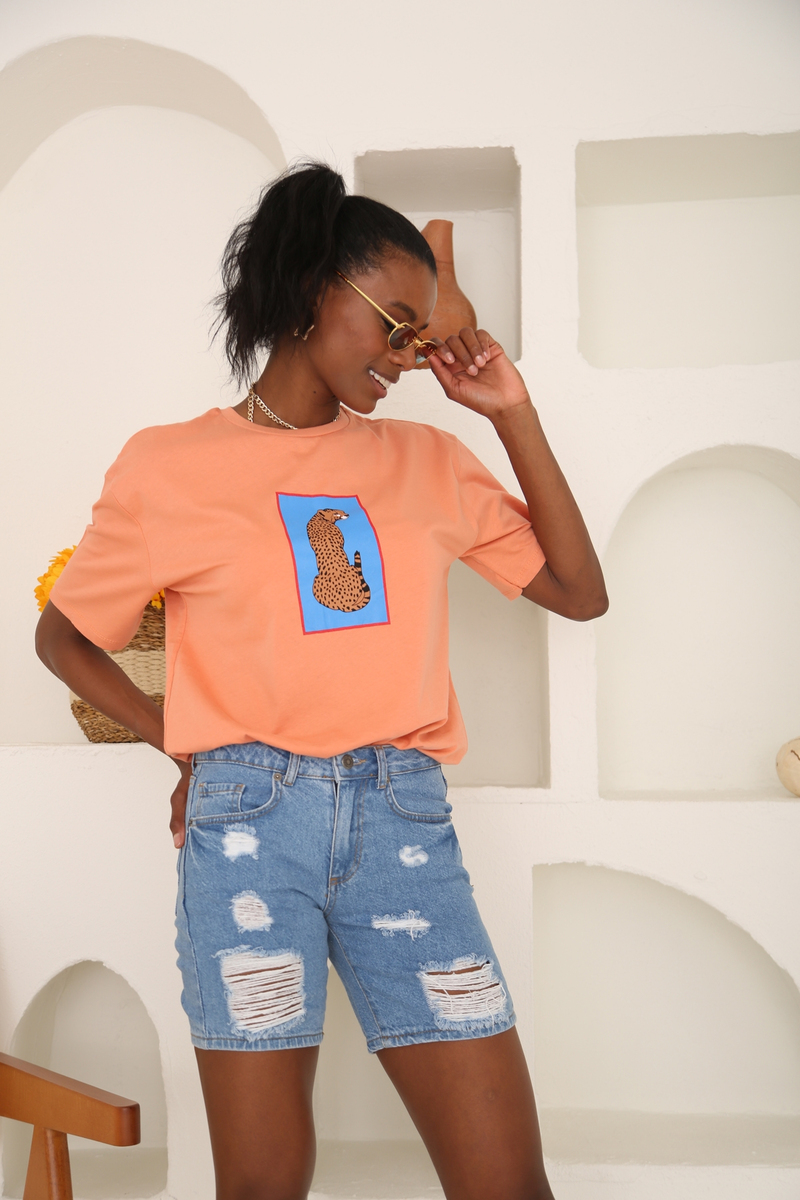 Somon Kaplan Baskılı Tshirt 3433