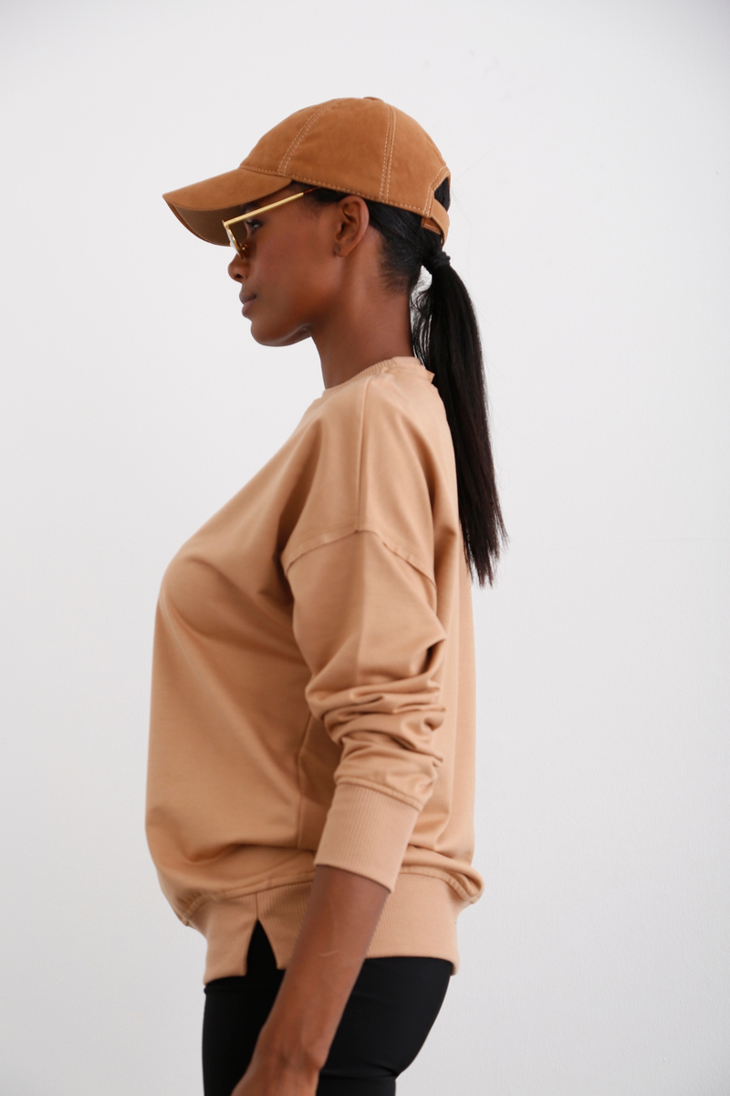 Sütlü Kahve Basic Sweatshirt 9002