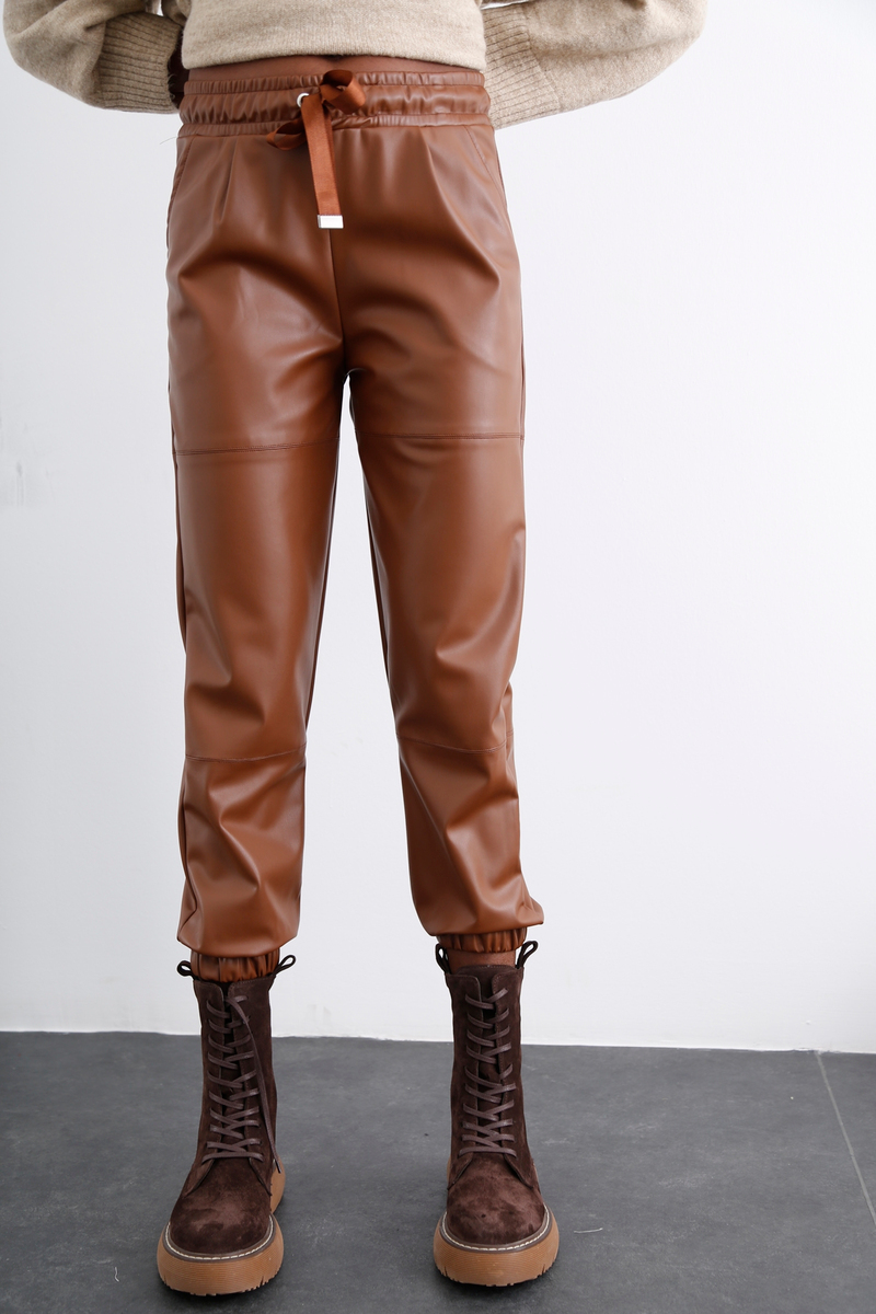 Taba Deri Jogger Pantolon 24327