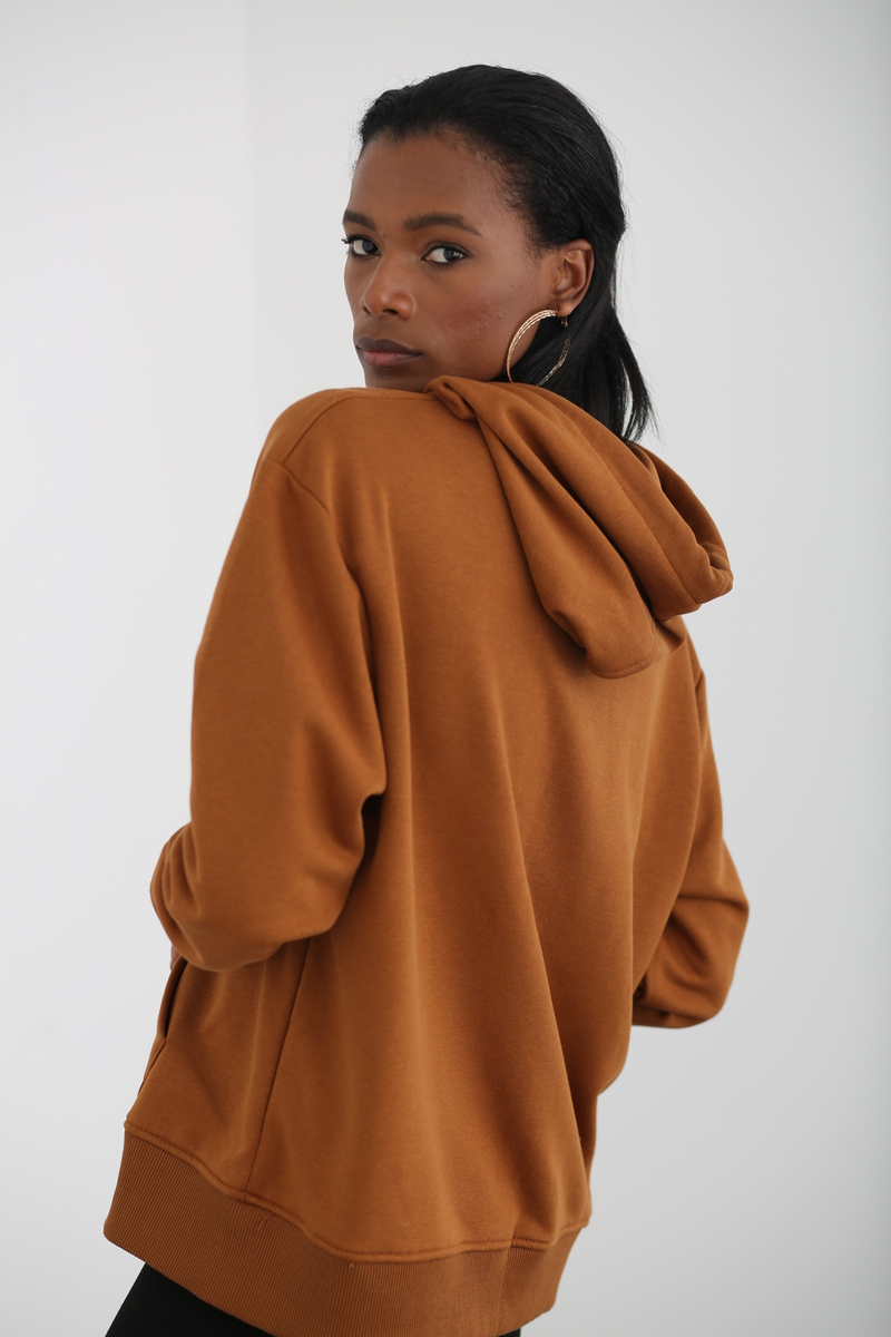 Taba Fermuarlı Sweatshirt 0067