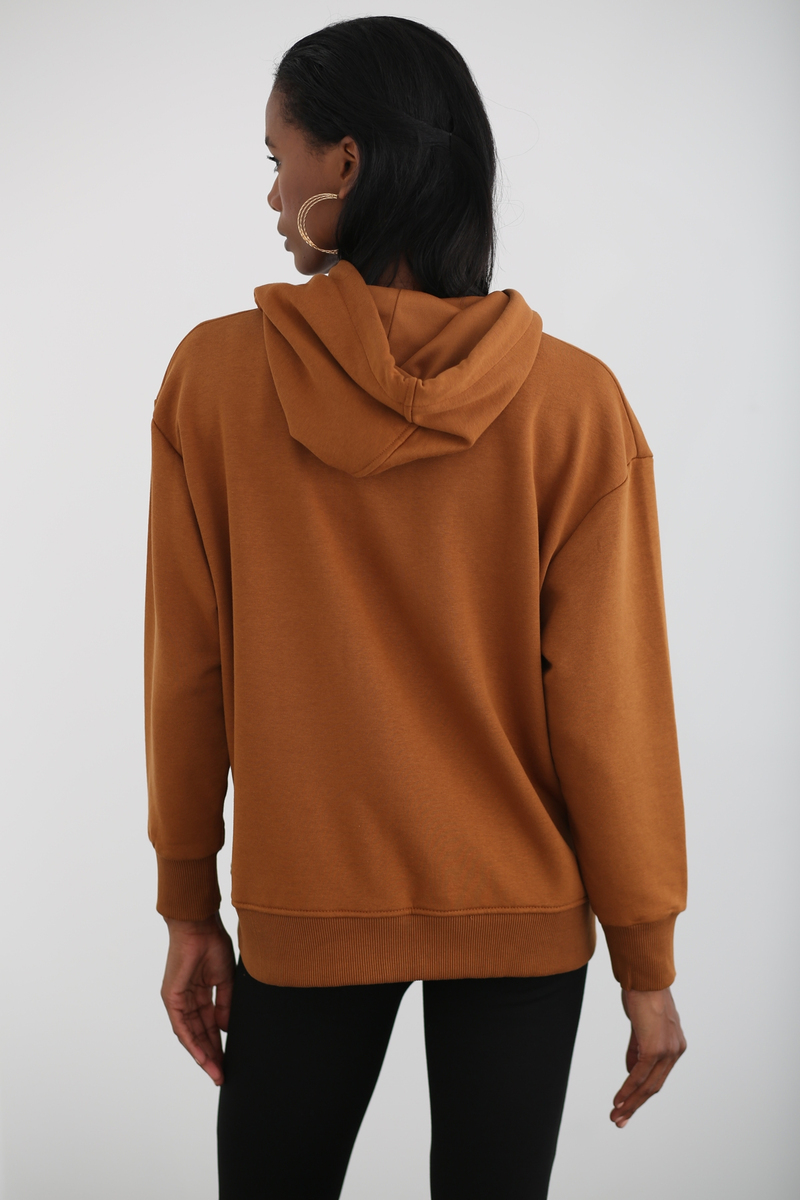 Taba Fermuarlı Sweatshirt 0067
