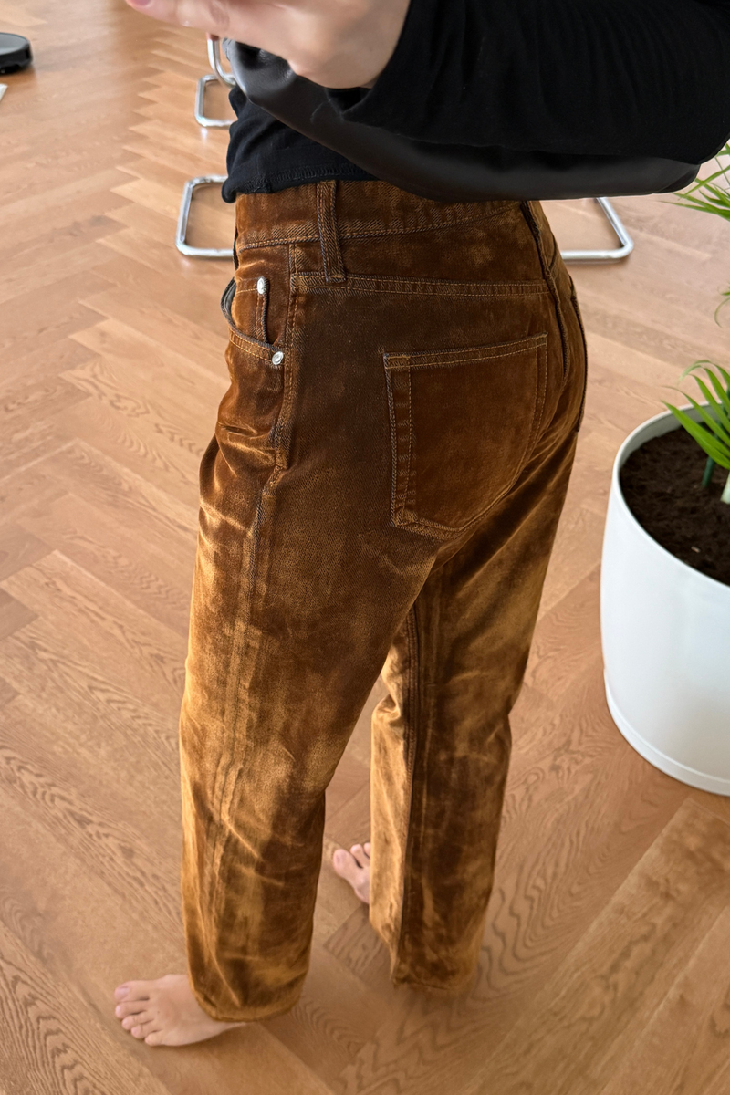 Taba Kadife Kaplamalı Düz Kesim Jean 