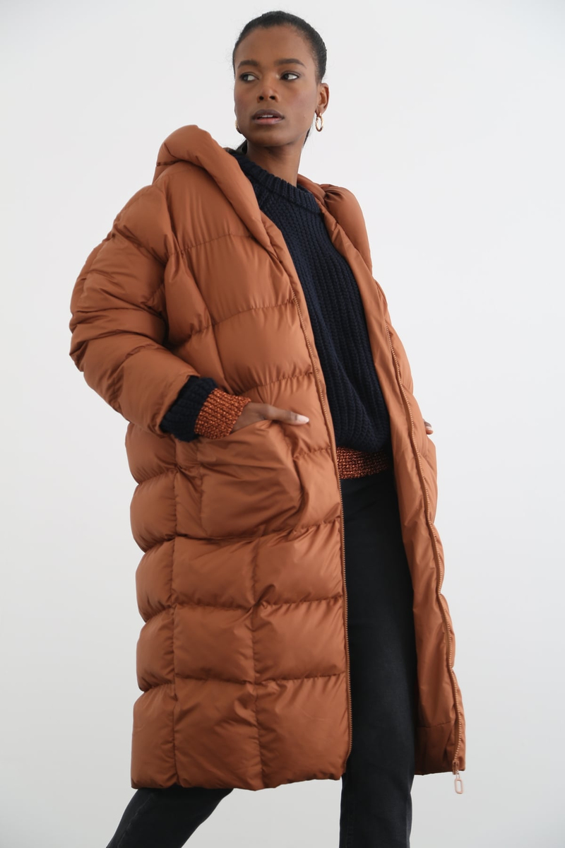 Taba Oversize Şişme Mont D89449