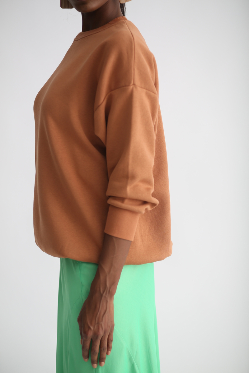 Taba Şardonlu Basic Sweatshirt 3200