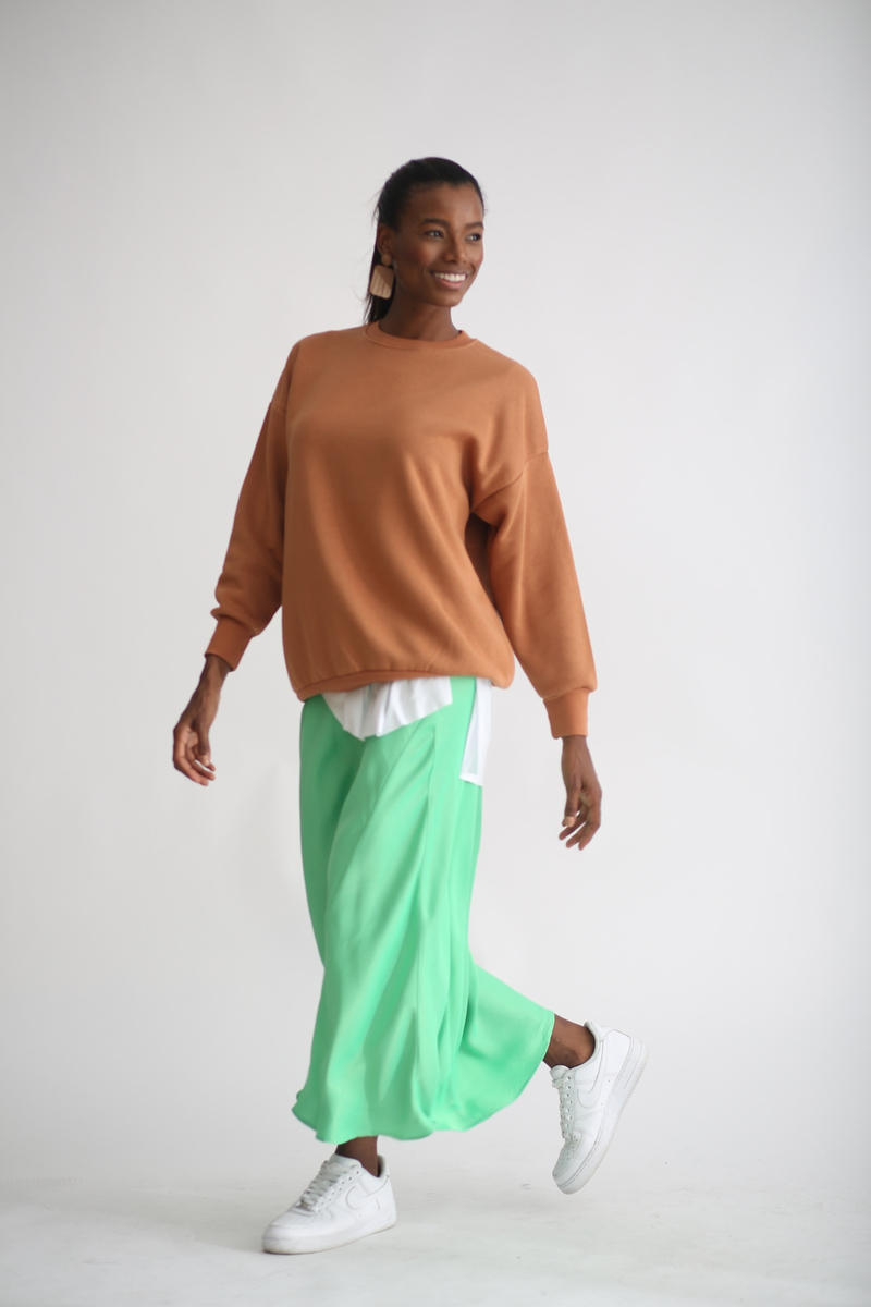 Taba Şardonlu Basic Sweatshirt 3200