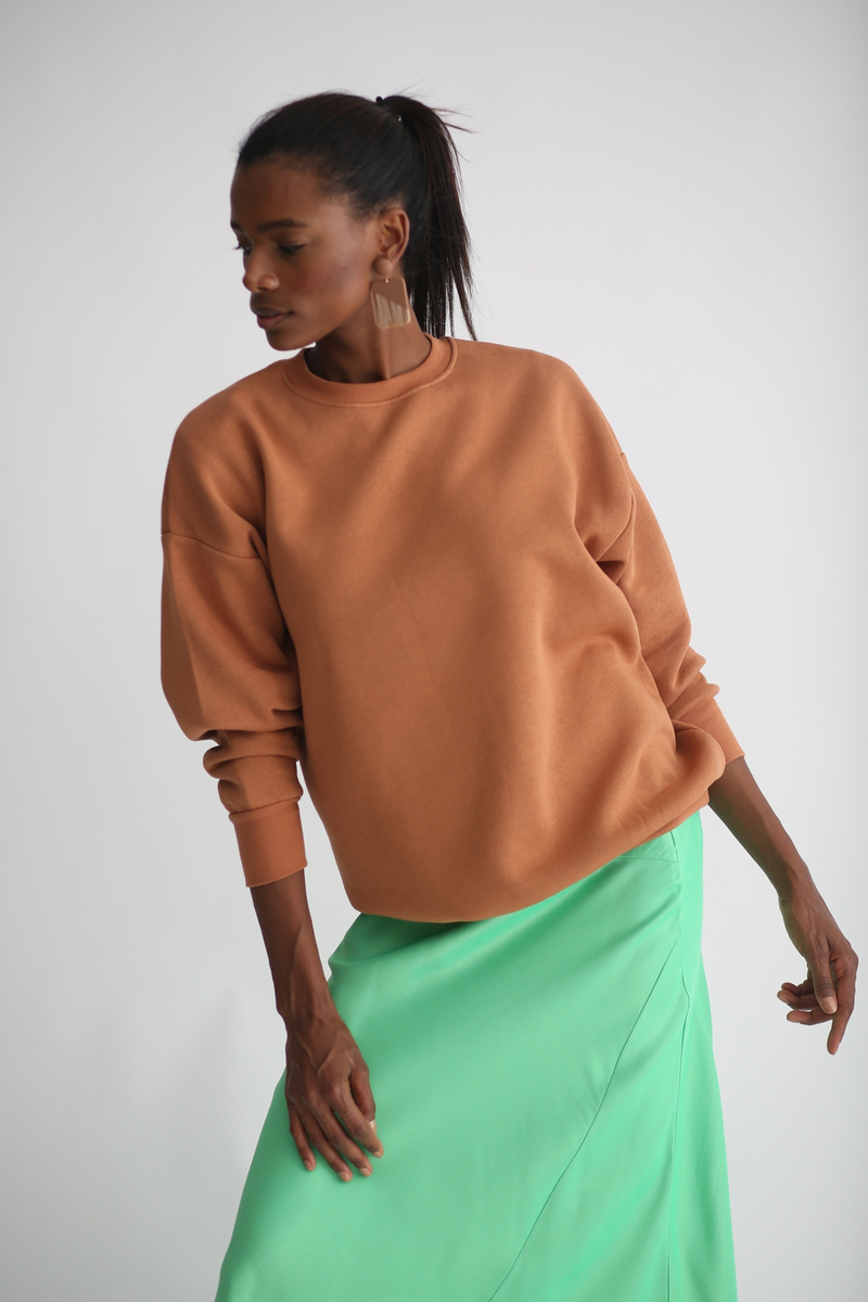 Taba Şardonlu Basic Sweatshirt 3200