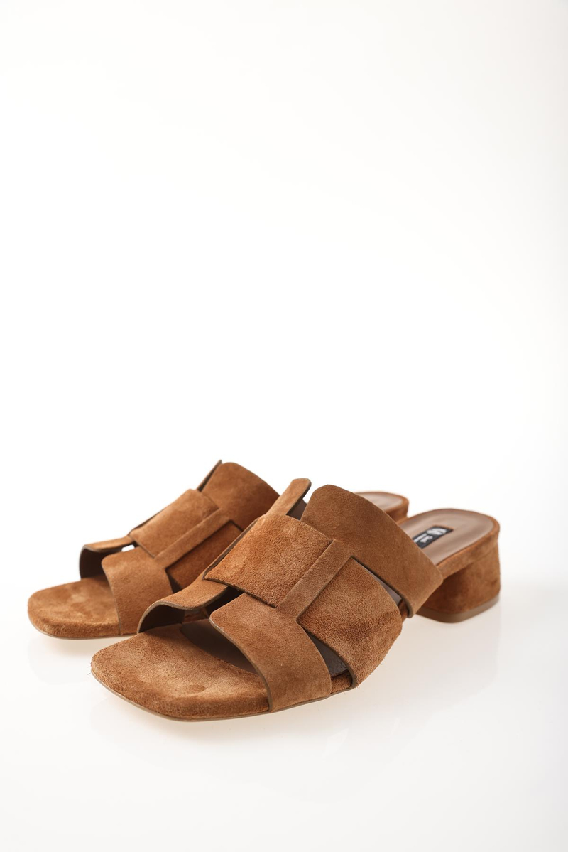 Taba Topuklu Süet Terlik 25188