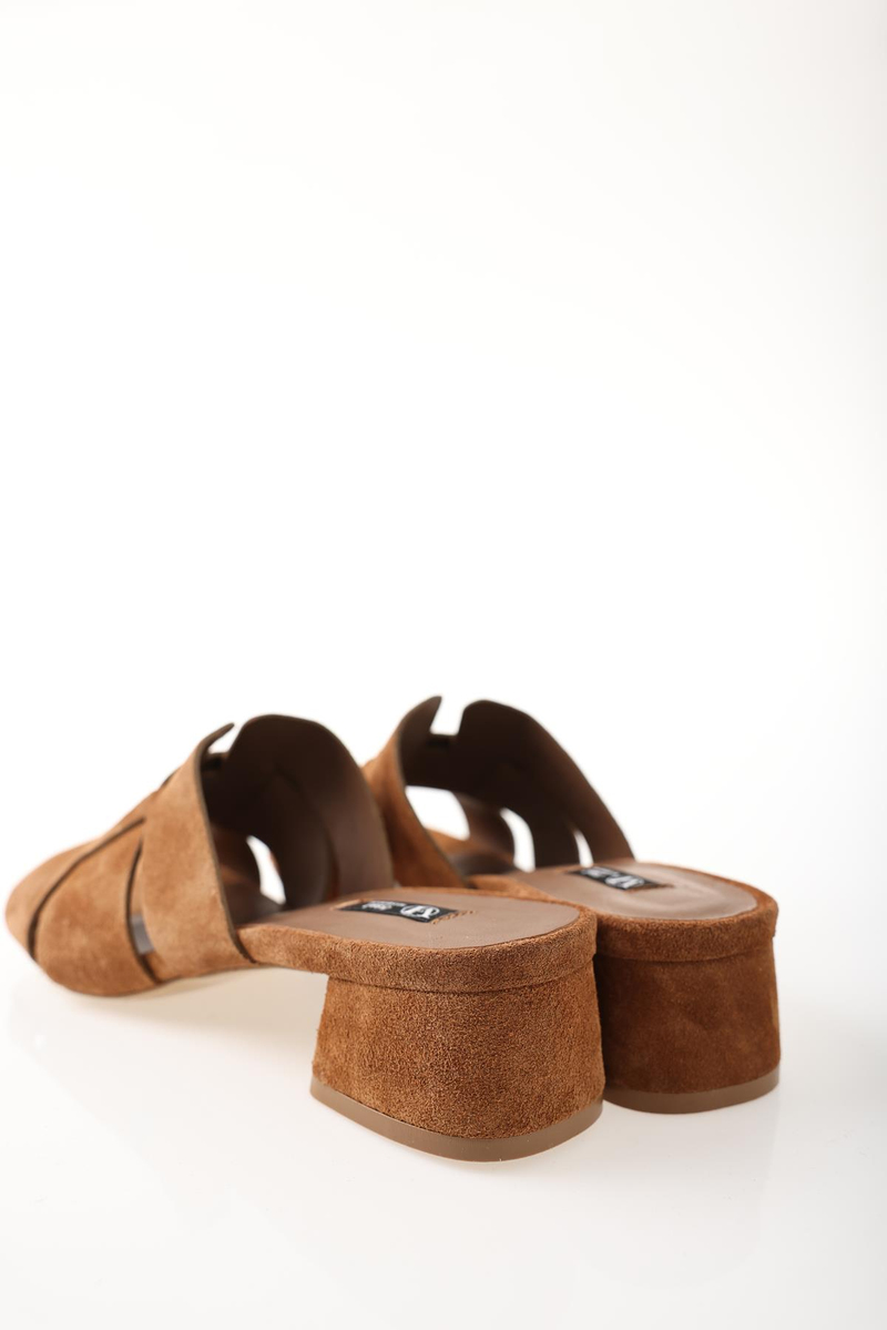 Taba Topuklu Süet Terlik 25188