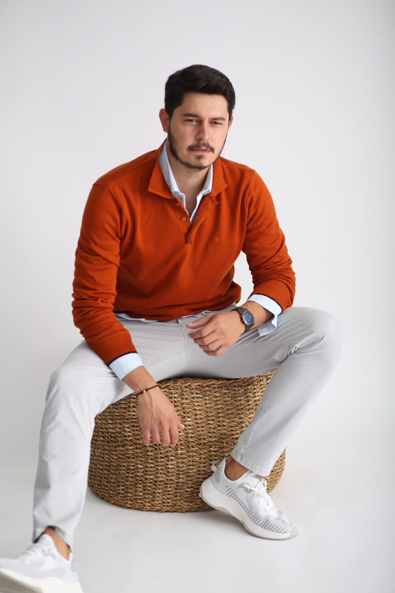 Tarçın Erkek Polo Yaka Kazak 189056