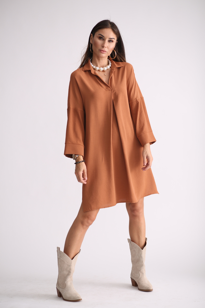 Tarçın Oversize Tek Pile Elbise 