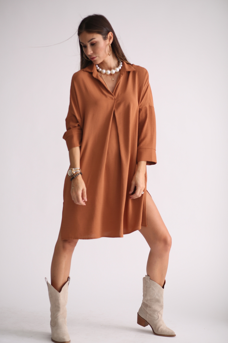 Tarçın Oversize Tek Pile Elbise 