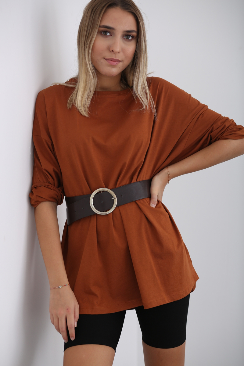 Tarçın Uzun Kol Basic Tshirt 0106