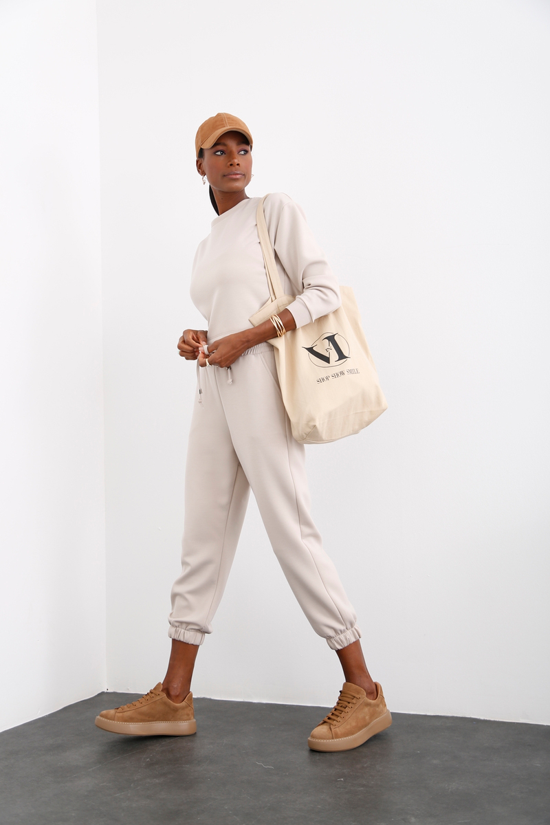 Taş Bisiklet Yaka Basic Sweatshirt 25515
