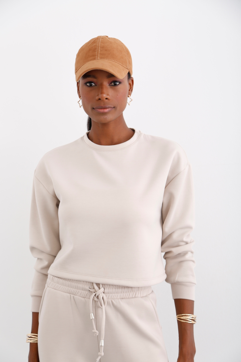 Taş Bisiklet Yaka Basic Sweatshirt 25515