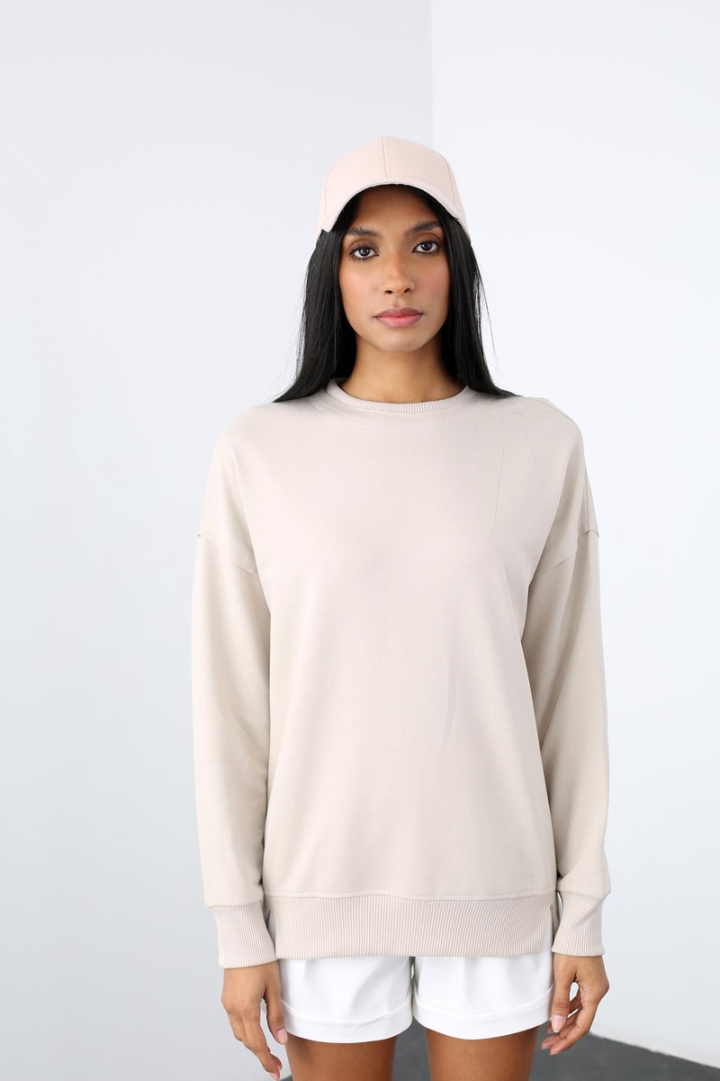Taş Bisiklet Yaka Sweatshirt 