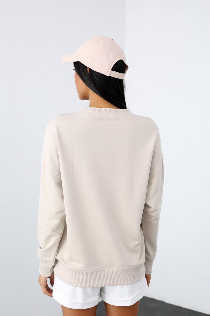 Taş Bisiklet Yaka Sweatshirt 