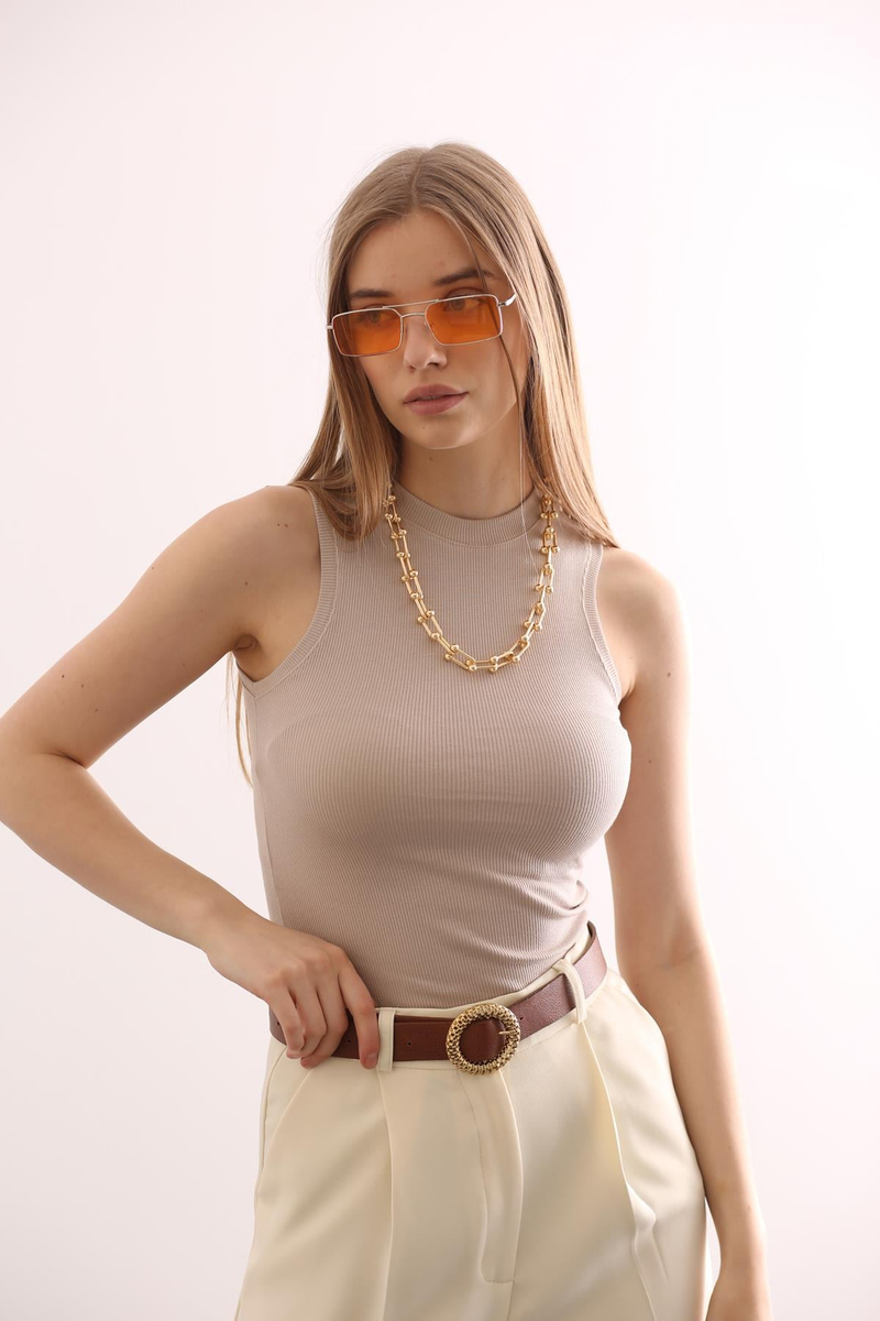 Taş Halter Yaka Fitilli Atlet 1125