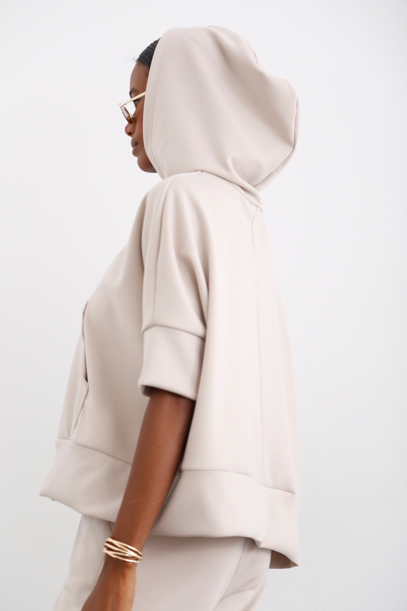 Taş Kapüşonlu Oversize Sweatshirt 26320